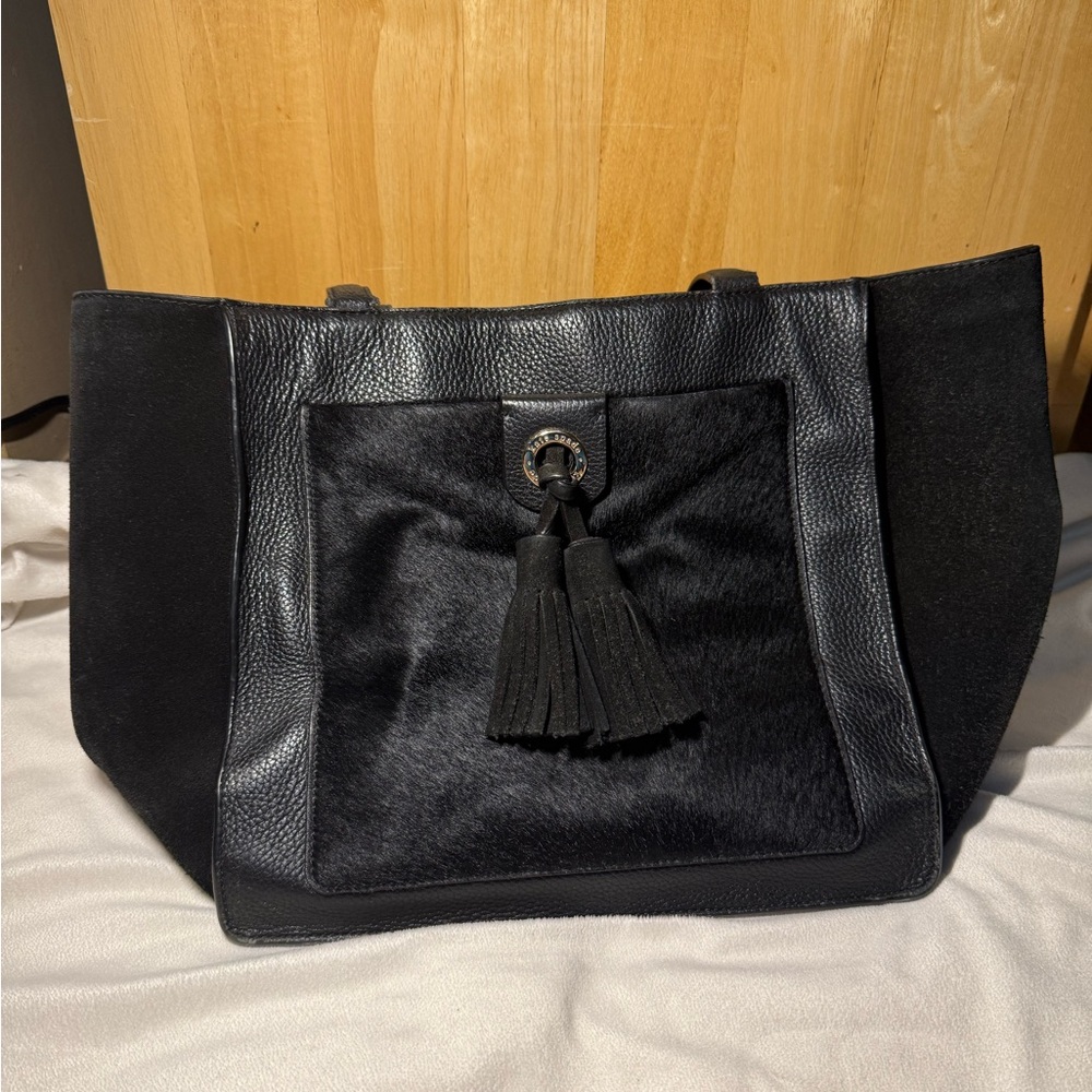 Authentic Kate Spade “ Thompson Wildflower”leather+ haircalf tote